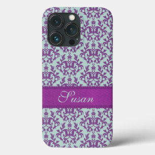 Botanic damask purple pale emerald  iPhone 13 pro case
