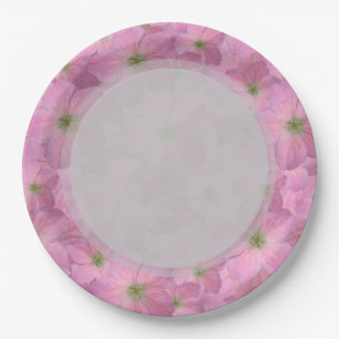 Botanic Garden Pink Flowers Paper Plates