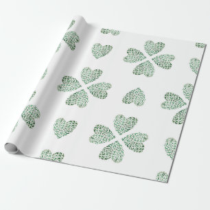 Botanic green ornament, seamless watercolor patter wrapping paper