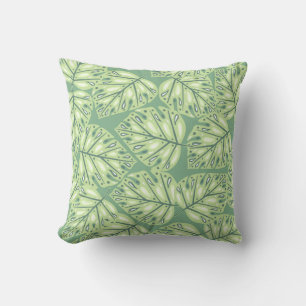 Botanic jungle seamless pattern in pastel green co cushion