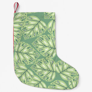 Botanic jungle seamless pattern in pastel green co small christmas stocking