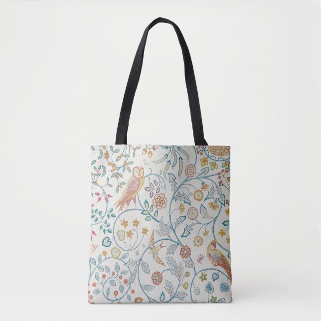 Botanic Owl and Berries Tote Bag (Front)