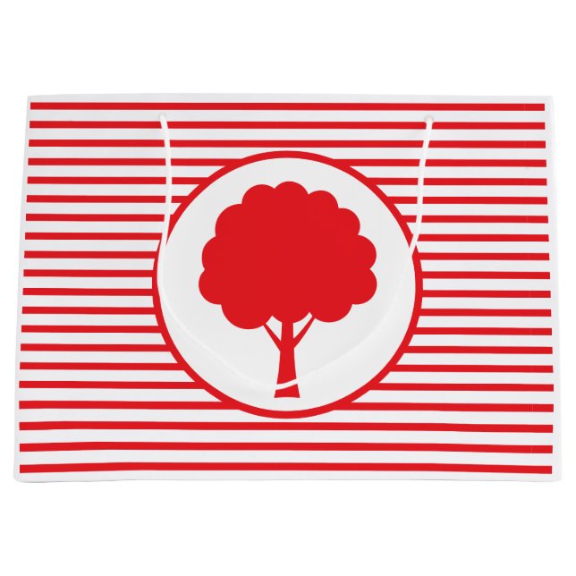 Botanic Red Stripes Tree Gift Bag (Front)
