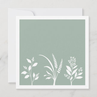 Botanic Serenade Sage Green Silhouettes Minimalist Card