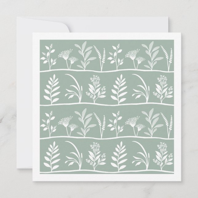 Botanic Serenade Soft Sage Minimalist Silhouettes Card (Front)