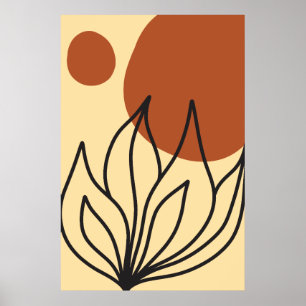 Botanic Symmetry Abstract line Art Wall Prints