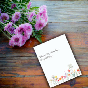 Botanic watercolor wildflowers  holiday card
