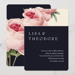 Botanica Blue Vintage Wedding Invitation