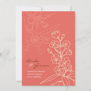 Botanica (Coral) Wedding Invitation