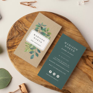 Botanica Kraft   Vertical Social Media Business Card