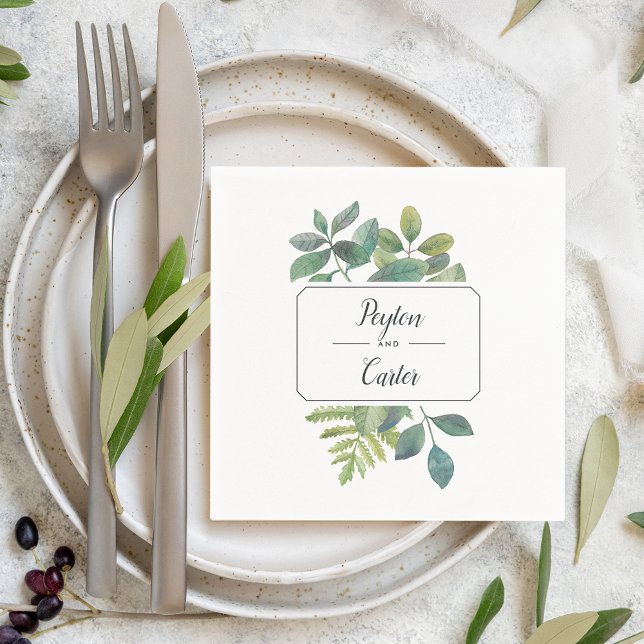 Botanica Personalised Wedding Napkin (Creator Uploaded)