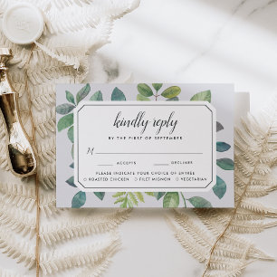 Botanica RSVP Card With Meal Choice