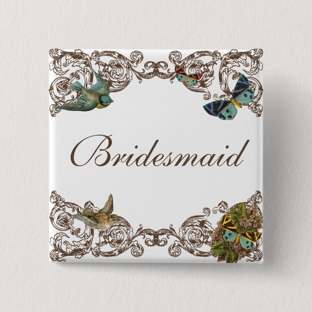 Botanica Wedding Ensemble - Bridesmaid Pin (Front)