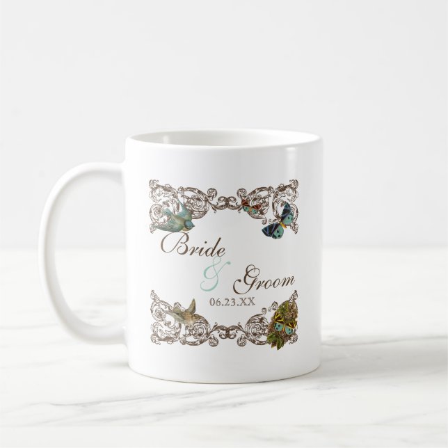 Botanica Wedding Ensemble, Personalised Coffee Mug (Left)