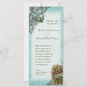 Botanica Wedding Invitation - Aqua Blue