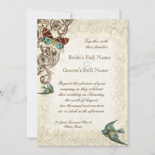 Botanica Wedding Invitation - Cream Tan