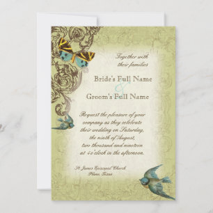 Botanica Wedding Invitation - Green