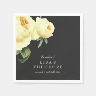 Botanica Yellow Grey Vintage Wedding personalised Napkin