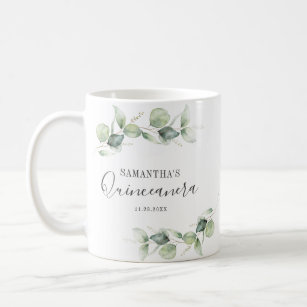 Botanical 15th Birthday Eucalyptus Quinceanera Coffee Mug