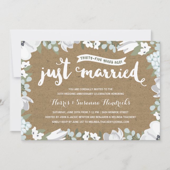 Botanical | 35th Wedding Anniversary Party Invitation (Front)