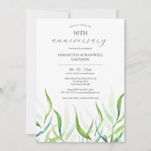 Botanical 50th Wedding Anniversary Invitations