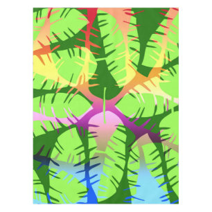 BOTANICAL ABSTRACT BANANA LEAVES TABLECLOTH