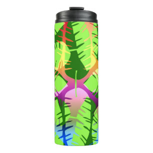 BOTANICAL ABSTRACT BANANA LEAVES THERMAL TUMBLER