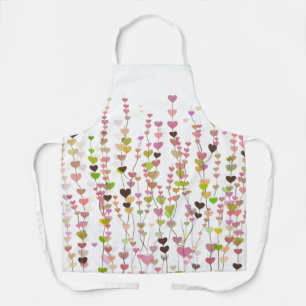 Botanical Abstract Blooming Heart Apron