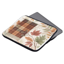 Botanical Abstract Laptop Sleeve – Earthy Leaves