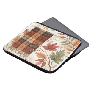 Botanical Abstract Laptop Sleeve – Earthy Leaves
