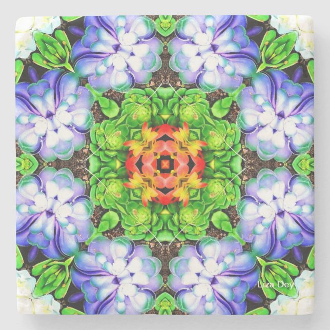 Botanical Abstract Stone Coaster (Front)
