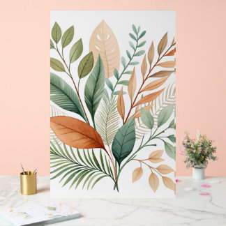 Botanical Abstract Wall Art – Tropical Leaves  Acrylic Sign