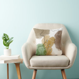 Botanical Abtract Earth Tone Cushion