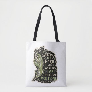 Botanical Aesthetic Green Embroidery tote bag