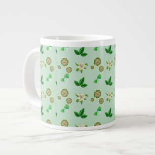 Botanical Aesthetic Mug – Green Floral Coffee Cup