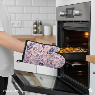 Botanical AI Art Oven Mitt for Contemporary Use