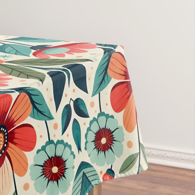 Botanical AI Floral Elegance Premium Tablecloth (In Situ)