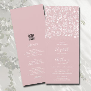 Botanical All-In-One Dusty Rose Wedding Invitation