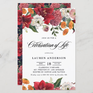 Botanical Amaryllis and Mums Celebration of Life