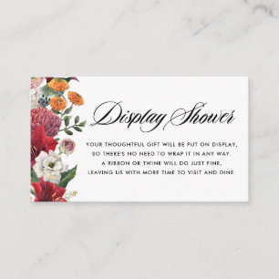 Botanical Amaryllis and Mums Floral Display Shower Enclosure Card