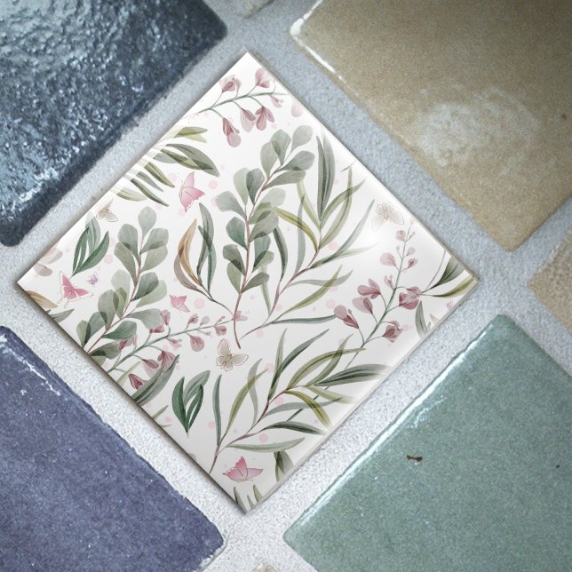 Botanical and Butterfly Decorative Tile (Creator Uploaded)