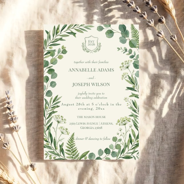Botanical and greenery-themed weddings invitation (Creator Uploaded)