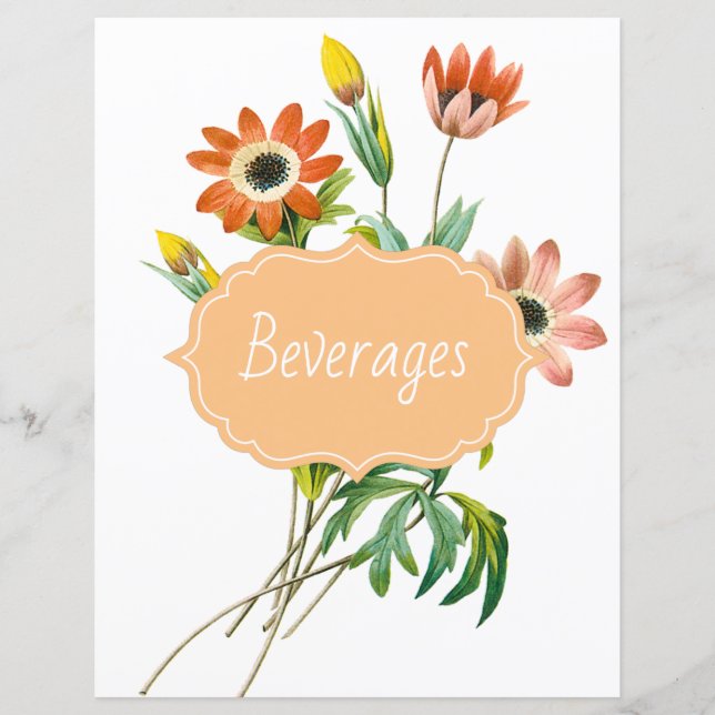 Botanical Anemone Recipe Divider (Front)