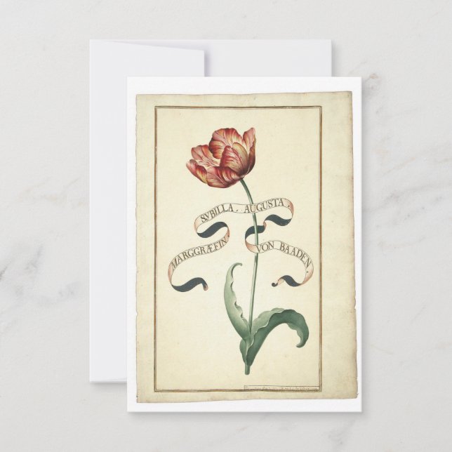 Botanical Antique Image Note Card (Front)