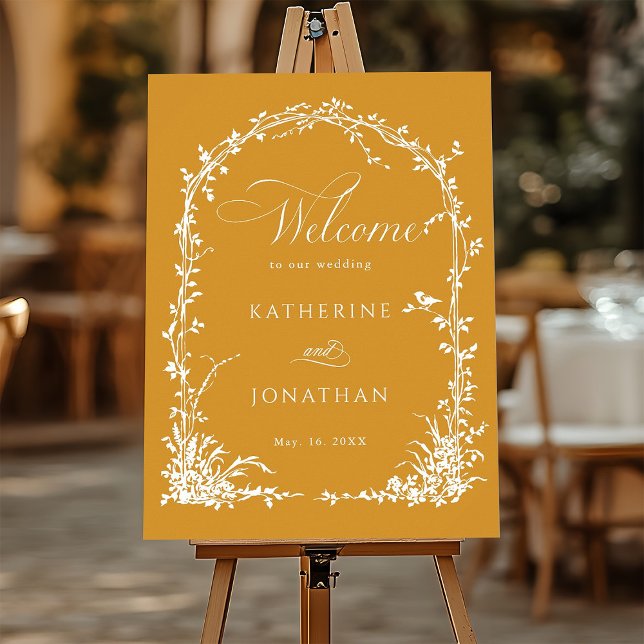 Botanical Arch Garden Wedding Amber Welcome  Poster (Creator Uploaded)