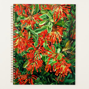 Botanical art: Burning Bush and Emu Wren of Chile Planner