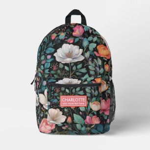 Botanical Art: Captivating Forest Flowers Printed Backpack