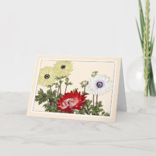 Botanical Art Card- Anemones Thank You Card