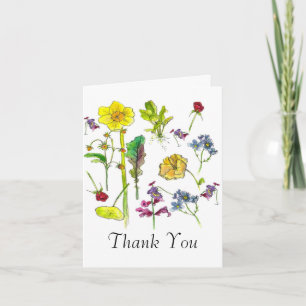 Botanical Art Vegetable Flowers Thank You Card