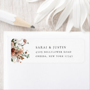Botanical Autumn Floral Return Address Label